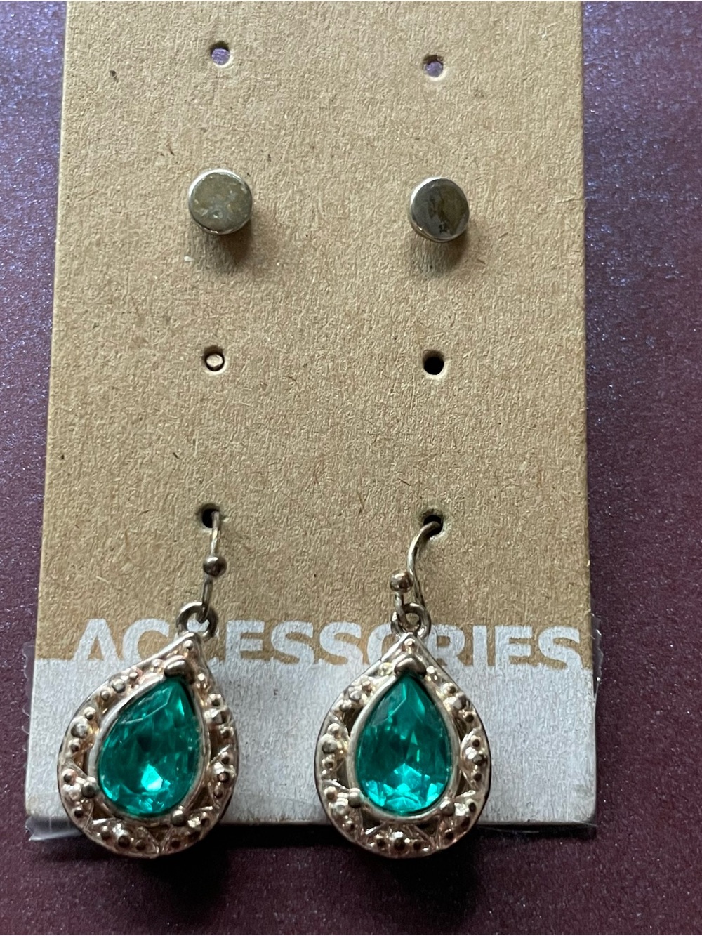 Fashion Jewelry Green Teardrop Art Deco Dangle Earrings and Purple Owl Ring